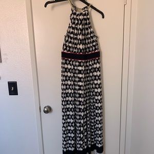 Eliza J Black & White Print Maxi dress